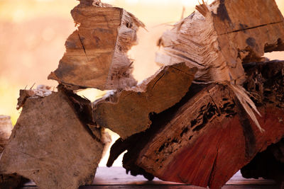 Low angle view of rock formations