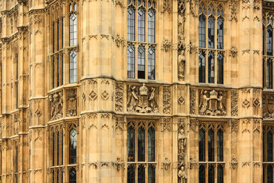 Close up houses of parliament facade details,big ben london