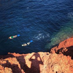 High angle view of beach