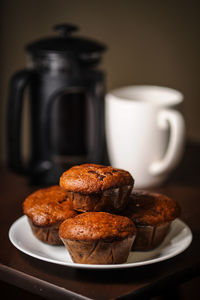 Close-up of breakfast on table