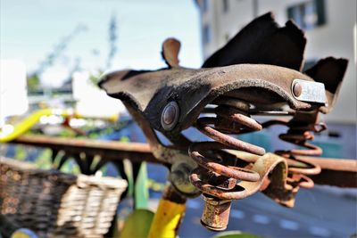 Close-up of rusty machine part