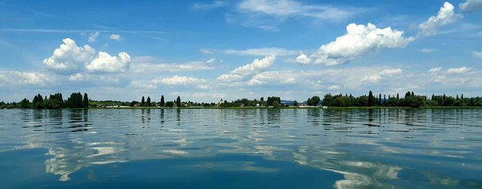 Panoramic view of lake against sky