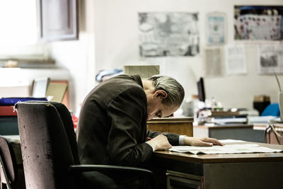 Man sitting on table