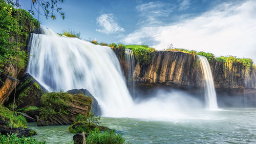 Scenic view of waterfall