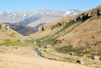 Scenic view of landscape against clear sky