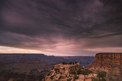 View of cliffs at sunset