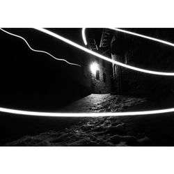 Light trails on street at night