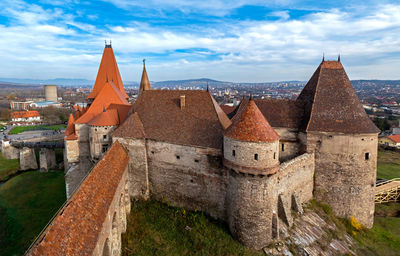 Panoramic view of old building against sky