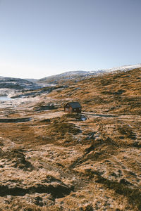 Scenic view of landscape against clear sky