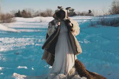 Lady in traditional costume scenic photography