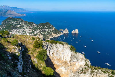 Panoramic view of capri from monte solaro, italy