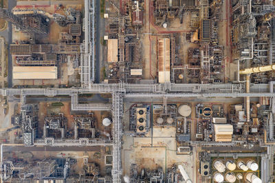 Top view refinery pipelines 