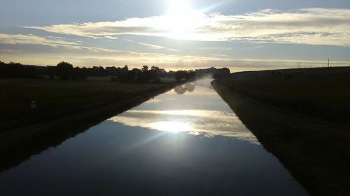 Reflection of clouds in calm sea