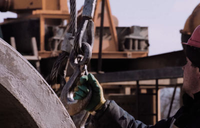 Portrait of man working on wood