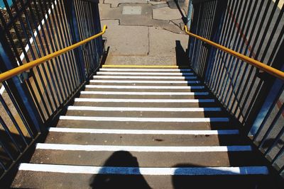 High angle view of staircase