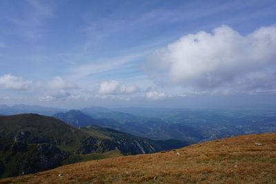 Scenic view of mountains against sky