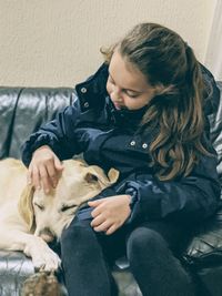 Young woman with dog