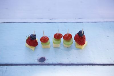 Close-up of fruits in plate