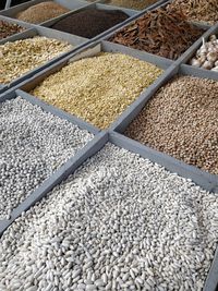 High angle view of food for sale at market stall