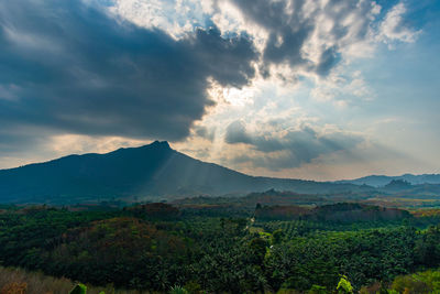 Scenic view of mountains against sky