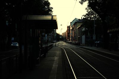 Railroad track at night