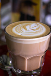 Close-up of cappuccino