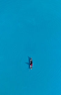 Aerial view of boat in sea