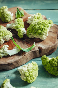 Close-up of vegetables on cutting board