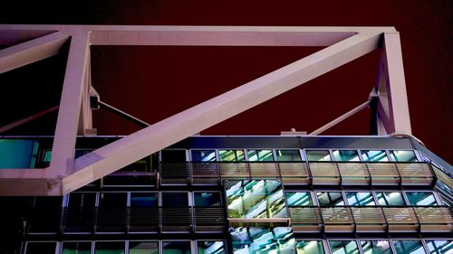 Low angle view of illuminated built structure