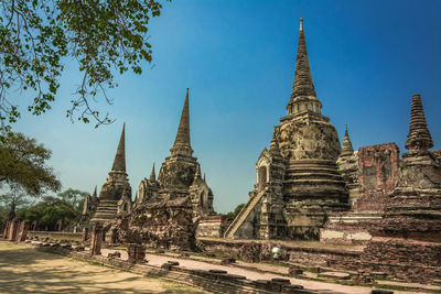 Low angle view of temple against sky