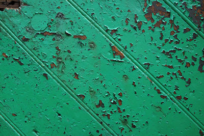 Full frame shot of blue water on metal