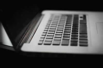Close-up of laptop on table
