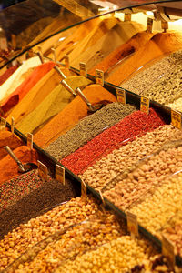 High angle view of market stall