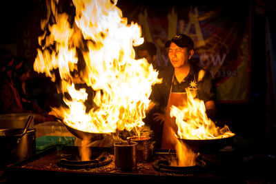 Close-up of bonfire