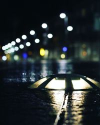 View of illuminated lights at night