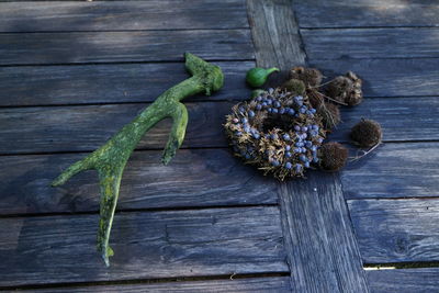 High angle view of vegetables on table