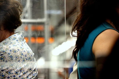 Rear view of people in blurred motion