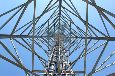 Directly below shot of metallic structure