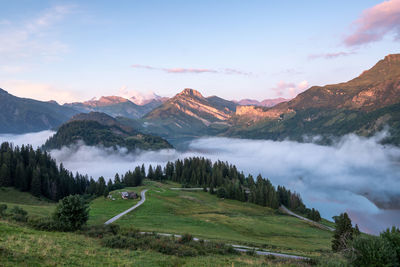 Scenic view of mountains against sky