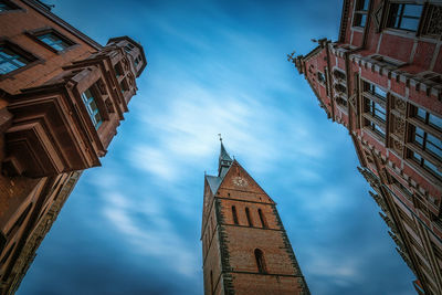 Low angle view of buildings against sky