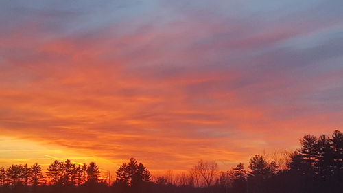 Low angle view of sky at sunset