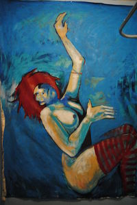 Close-up of carving on wall