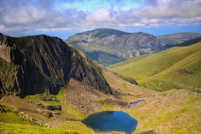 Scenic view of mountains against sky