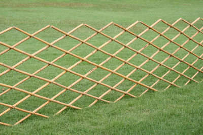 Bamboo fence in tropical garden