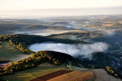 Aerial view of landscape against sky