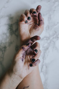 Close-up of woman hand with tattoo