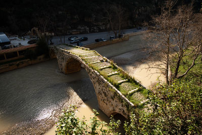 High angle view of bridge over river