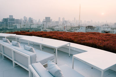 High angle view of cityscape against sky