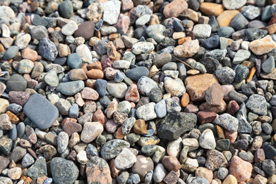 Full frame shot of pebbles and stones 
