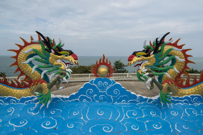 Panoramic view of temple against sky